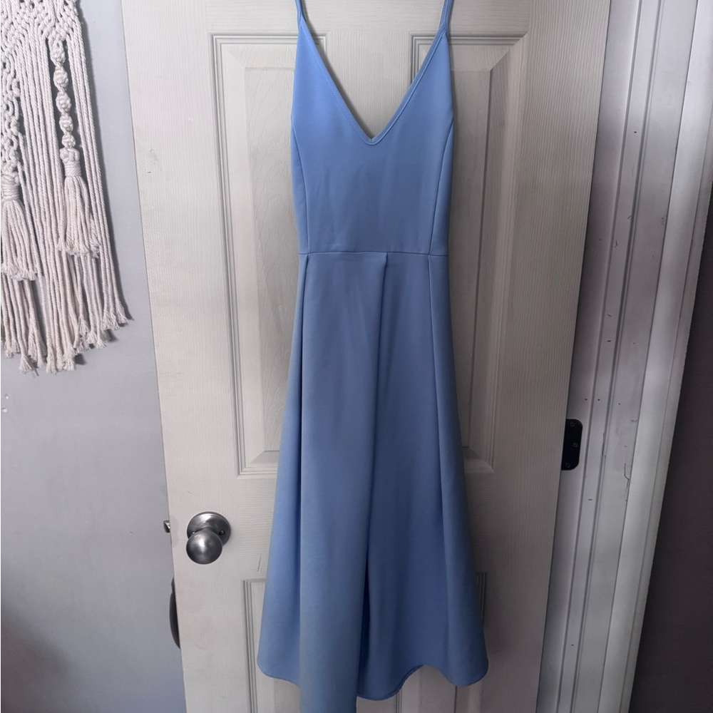 Blue Straps Midi Dress